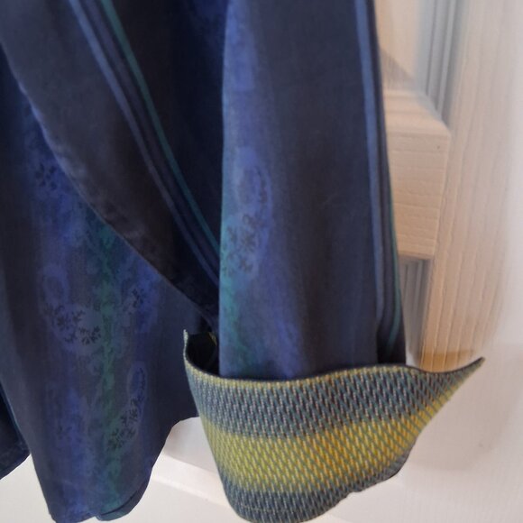 Robert Graham Paisley Printed Button Down Shirt Men Size Large Blue Flip Cuffs - Picture 5 of 6